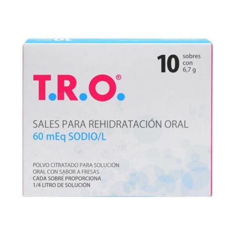 T.R.O SALES REHIDRATANTES POLVO PARA SOLUCION ORAL 90 mEq SODIO/L 4 SOBRES