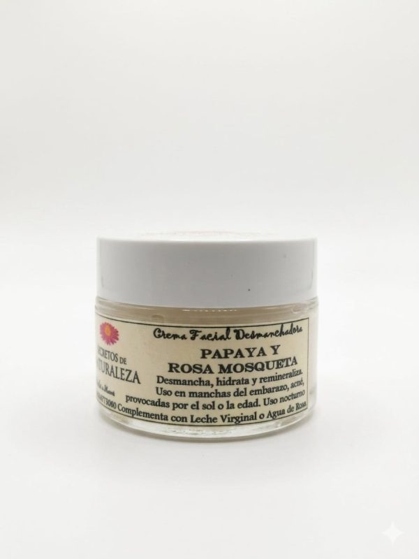 CREMA FACIAL DESMANCHADORA PAPAYA Y ROSA MOSQUETA 32 g