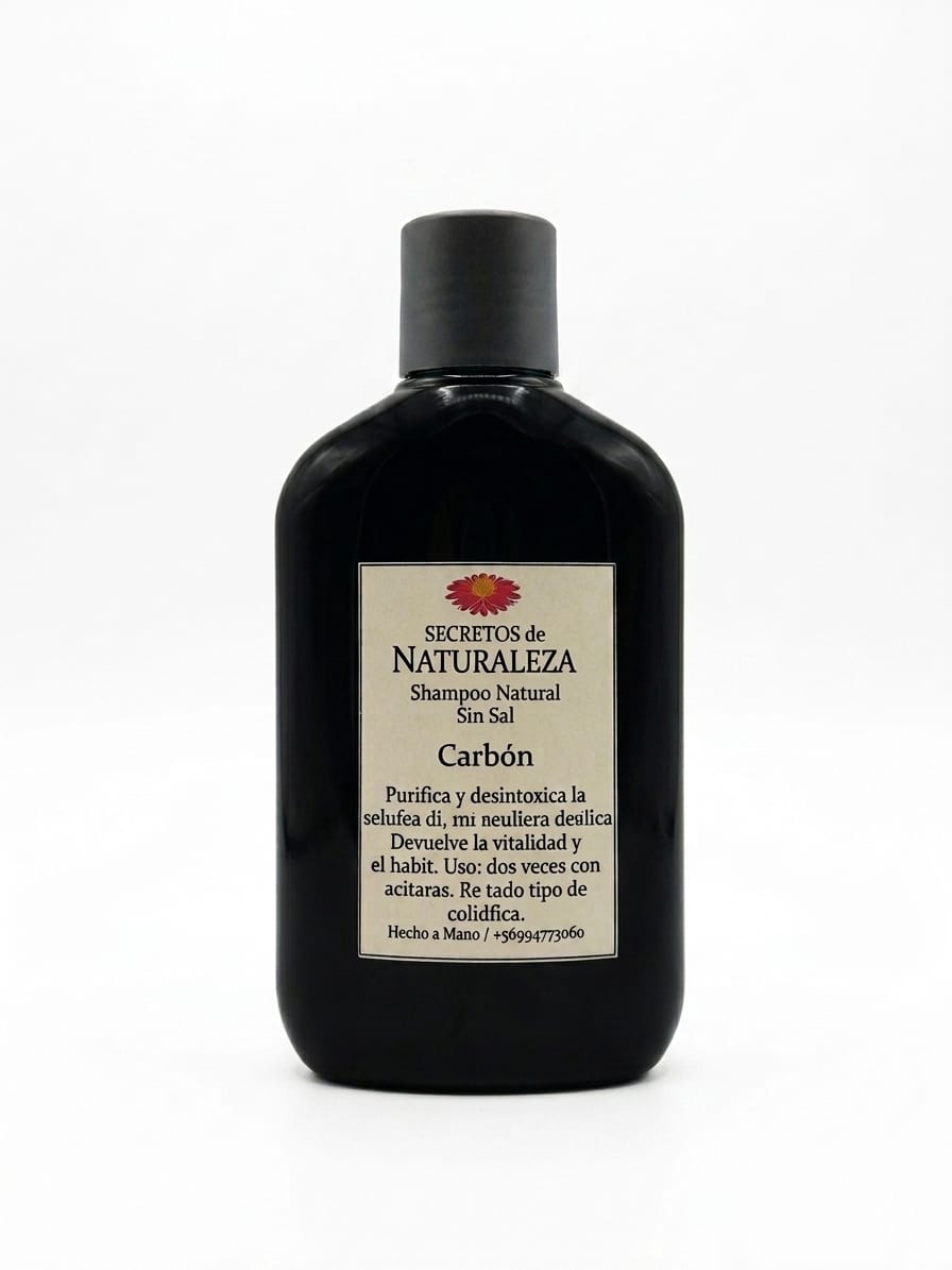 SHAMPOO NATURAL SIN SAL CARBÓN 250 ml: imagen 1
