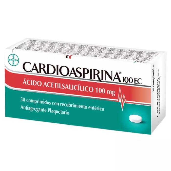 CARDIOASPIRINA 100 mg 50 Comprimidos Recubiertos(ACIDO ACETILSALICILICO): imagen 1