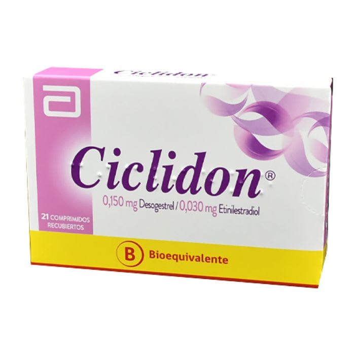 CICLIDON® 0.150mg/0.030mg 21 Comprimidos Recubiertos (DESOGESTREL/ ETINILESTRADIOL): imagen 1