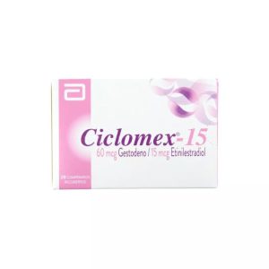 CICLOMEX®-15 60mcg/ 15mcg 28 Comprimidos Recubiertos (GESTODENO/ ETINILESTRADIOL)