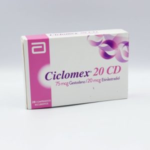 CICLOMEX® 20 CD 75mcg/20mcg 28 Comprimidos Recubiertos (GESTODENO/ ETINILESTRADIOL)