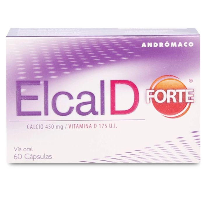 ElcalD FORTE® 450mg/175 U.I. 60 Capsulas (CALCIO/ VIT D): imagen 1
