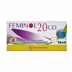 FEMINOL® 20 CD 75mcg/20mcg 28 Comprimidos (GESTODENO/ ETINILESTRADIOL)