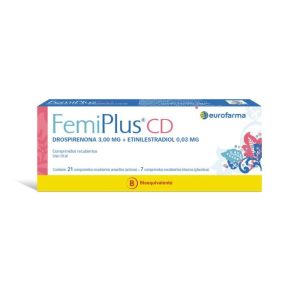 FEMIPLUS CD 3mg/0.02mg - 21 Comprimidos Recubiertos (DROSPIRENONA/ ETINILESTRADIOL)