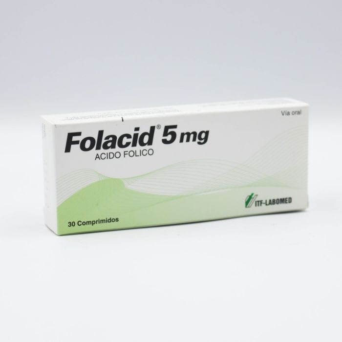 FOLACID 5 mg 30 COM (ACIDO FOLICO): imagen 1