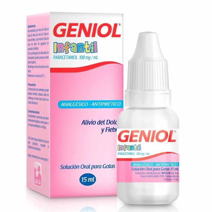GENIOL® INFANTIL  100mg / mL 15 mL Solucion para gotas orales (PARACETAMOL): imagen 1