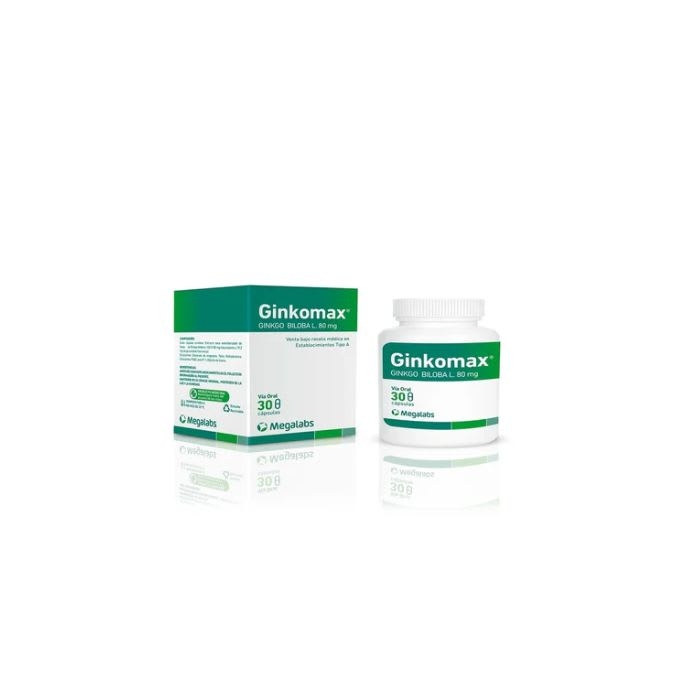 GINKOMAX (GINKGO BILOBA L.) 80 mg 30 Capsulas: imagen 1
