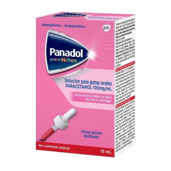 PANADOL® PARA NIÑOS 100 mg/mL 15 mL Solución para gotas orales (PARACETAMOL)