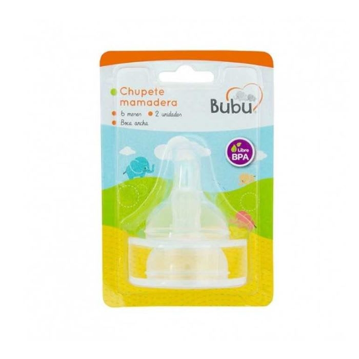 Bubu Chupete mamadera 6m+ boca ancha x 2 unidades: imagen 1