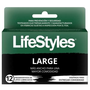 LifeStyles® LARGE 12 Preservativos de Latex Lubricados