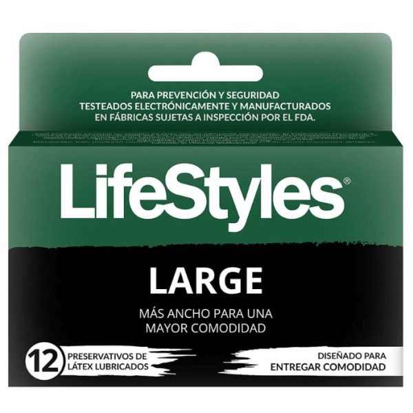 LifeStyles® LARGE 12 Preservativos de Latex Lubricados