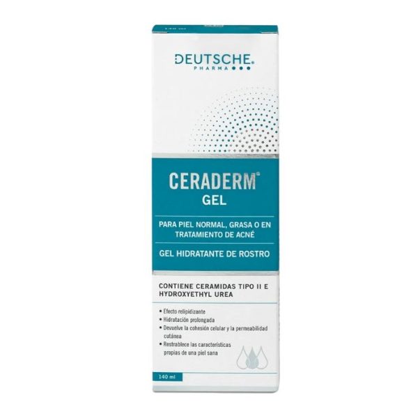 Ceraderm gel para piel normal o grasa 140 ml.