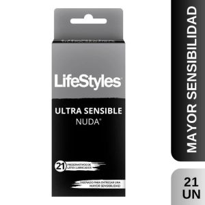 PRESERVATIVO LIFESTYLES NUDA 21 preservativos de Látex Lubricados