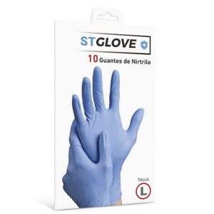 Guantes NITRILO AZUL STGLOVE M 10UN.