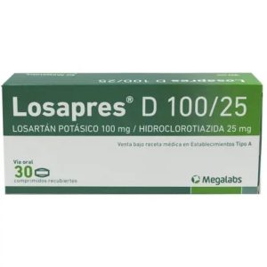 LOSAPRES® D 100mg/25mg 30 Comprimidos Rec (LOSARTAN/ HIDROCLOROTIAZIDA)