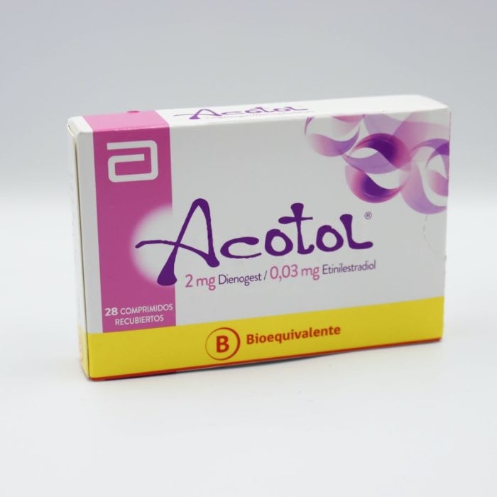 ACOTOL® 2mg/0.03mg 28 Comprimidos Recubiertos (DIENOGEST/ ETINILESTRADIOL): imagen 1