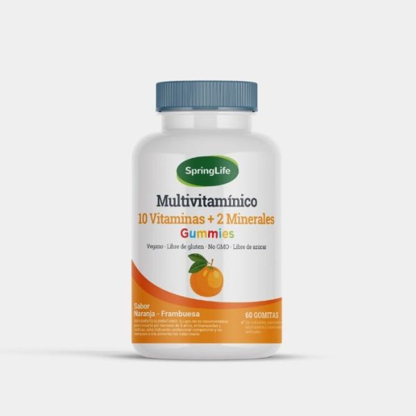 MULTIVITAMINICO 10 vitaminas + 2 minerales , 60 gomitas.