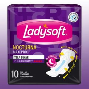 10 TOALLAS FLUJO ABUNDANTE LADYSOFT® MAXI PRO NOCTURNA