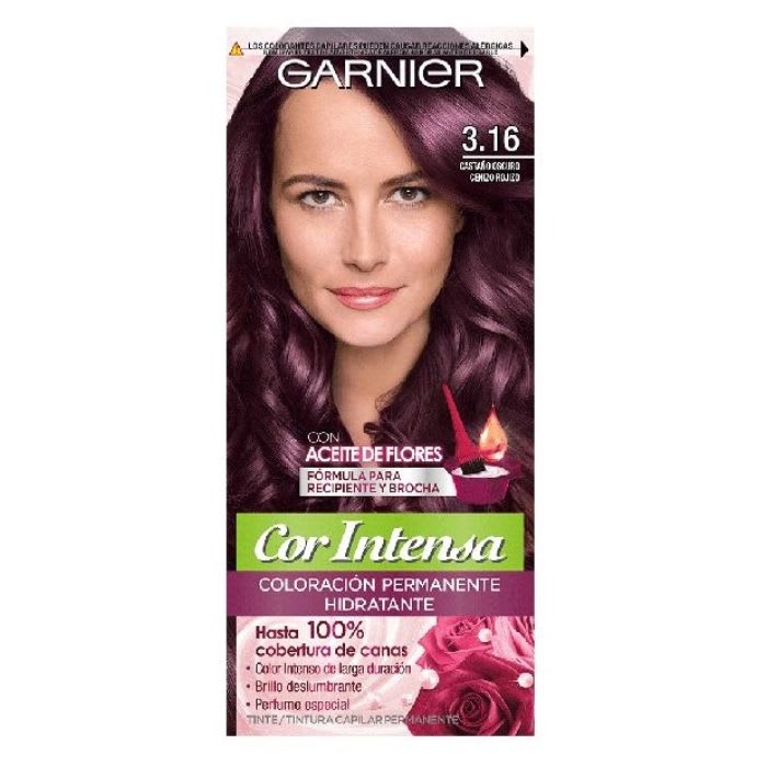 Colorante Capilar GARNIER Castaño Oscuro Cenizo Rojizo 3.16: imagen 1