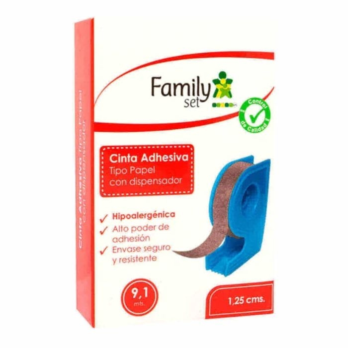 Family Set Dispensador con Cinta Adhesiva Tipo Papel 1,25 cm x 9,1 m: imagen 1