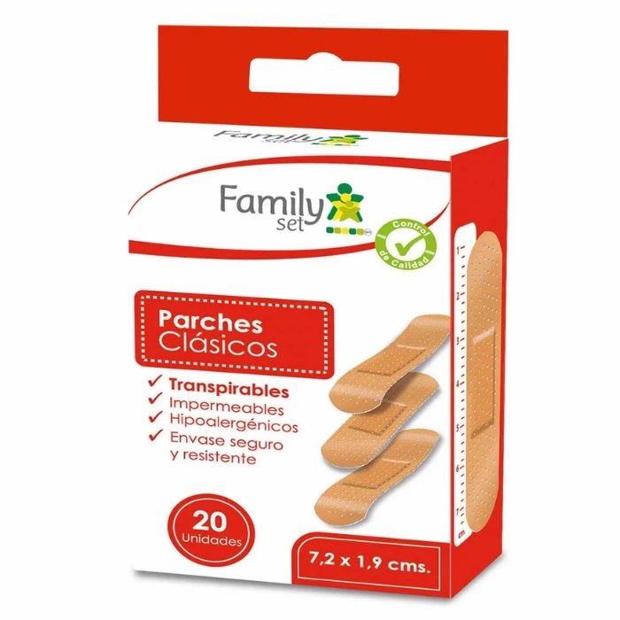 Family Set Parches Curita Clásicos 7,2 x 1,9 20 Unidades: imagen 1