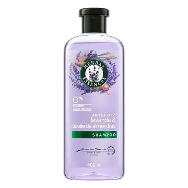 SHAMPOO HERBAL ESSENCES ANTI-FRIZZ LAVANDA Y ACEITE DE ALMENDRAS 400 mL