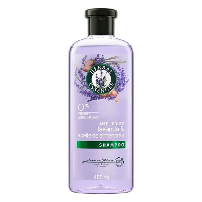 SHAMPOO HERBAL ESSENCES ANTI-FRIZZ LAVANDA Y ACEITE DE ALMENDRAS 400 mL: imagen 1