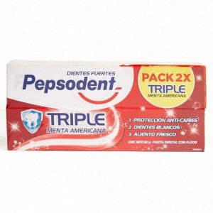 PACK Pasta dental PEPSODENT x2 Triple Menta Americana