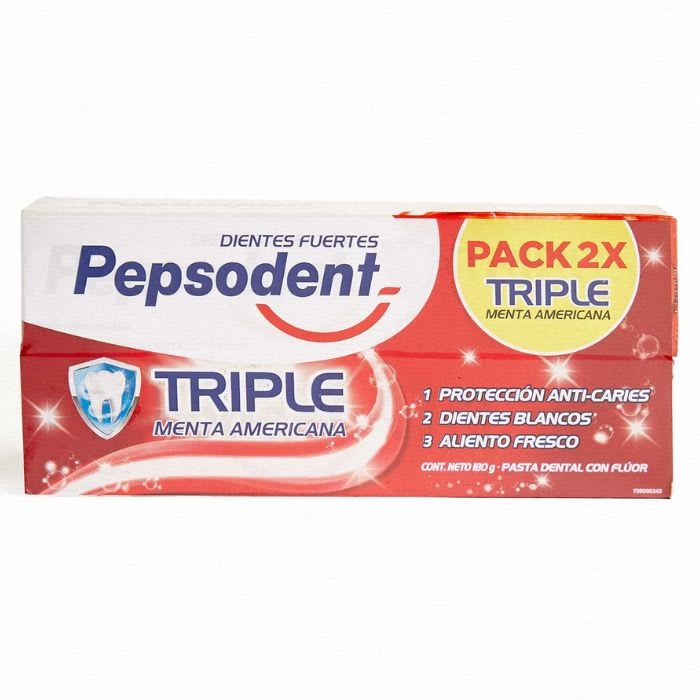PACK Pasta dental PEPSODENT x2 Triple Menta Americana: imagen 1