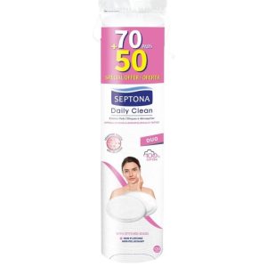 Pétalos Desmaquillantes Septona Daily – 100% Algodón (120 Unidades)
