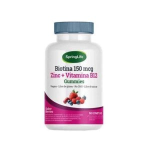 Biotina 150 mcg Zinc + Vitamina B12 60 Gomitas