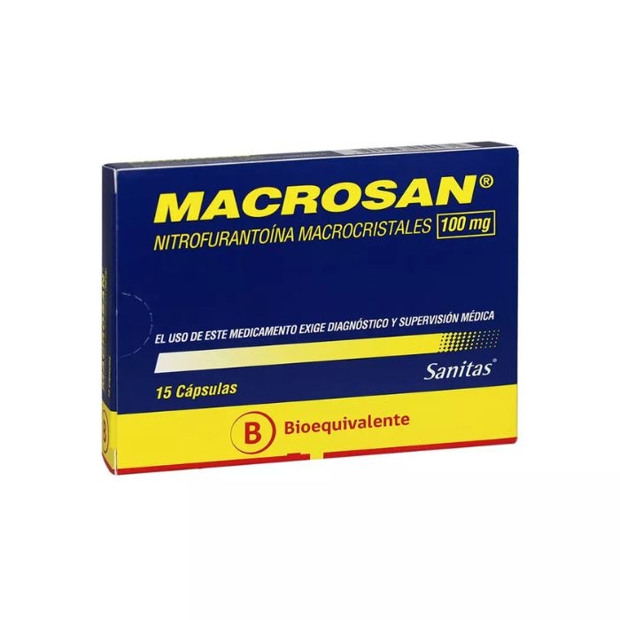 MACROSAN®  100 mg 15 Capsulas (NITROFURANTOINA): imagen 1