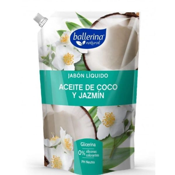 JABON LIQUIDO BALLERINA ACEITE DE COCO Y JAZMIN CON ALOE ORGANICO 750 mL