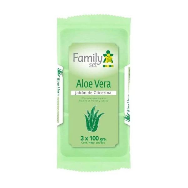 FAMILY SET Pack x3 Jabones de Glicerina y Aloe Vera 300g