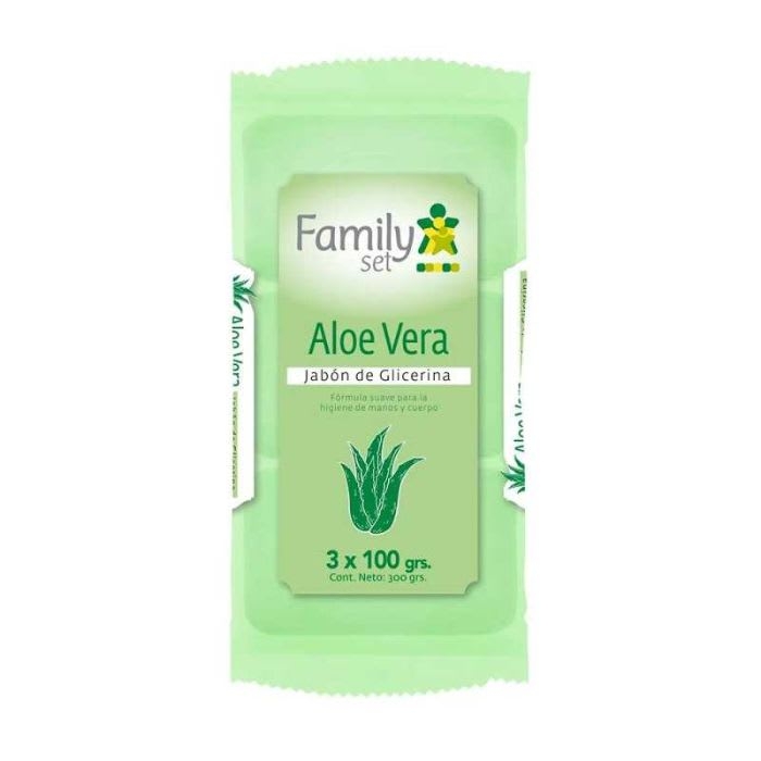 FAMILY SET Pack x3 Jabones de Glicerina y Aloe Vera 300g: imagen 1