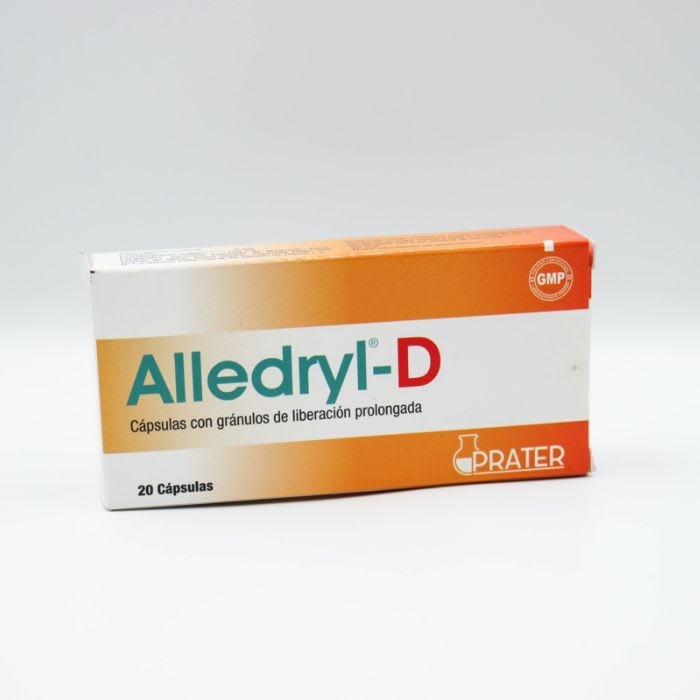 ALLEDRYL®-D  5 mg/ 120 mg 20 CAP LP (LORATADINA/ PSEUDOEFEDRINA): imagen 1