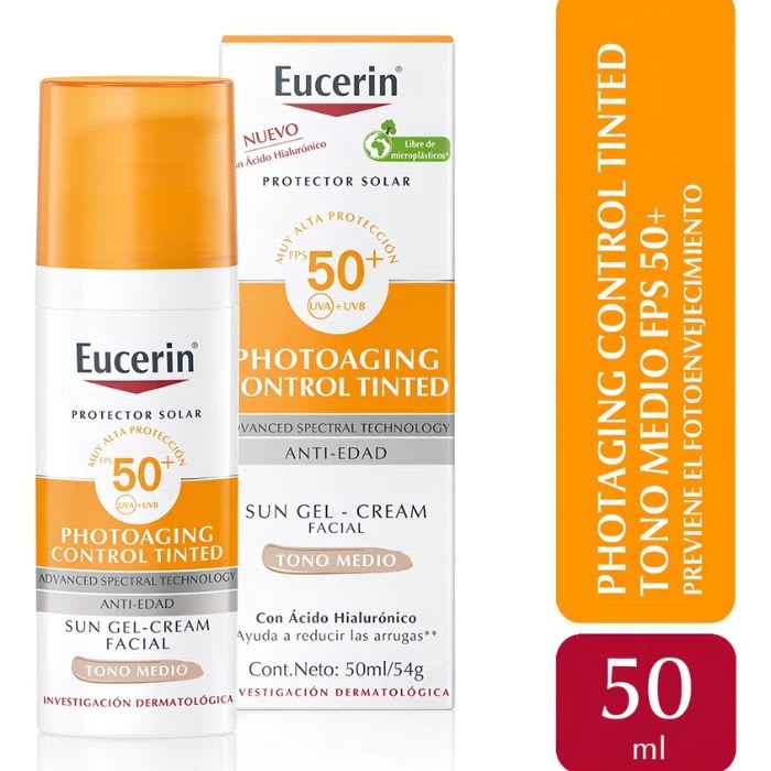 Eucerin Protector solar photoaging control tinted medio FPS50+ 50 ml.: imagen 1