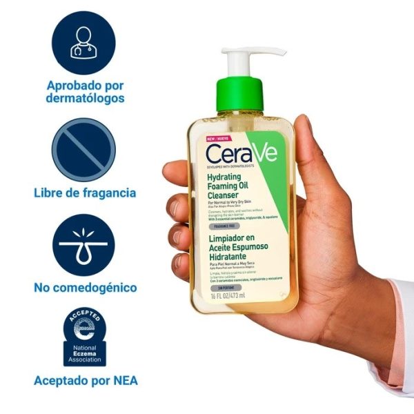 LIMPIADOR EN ACEITE ESPUMOSO HIDRATANTE CERAVE 473 ML