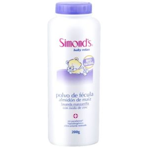 POLVO TALCO BIO NATURAL FECULA MAÍZ LAVANDA MANZANILLA SIMONDS 200 GR