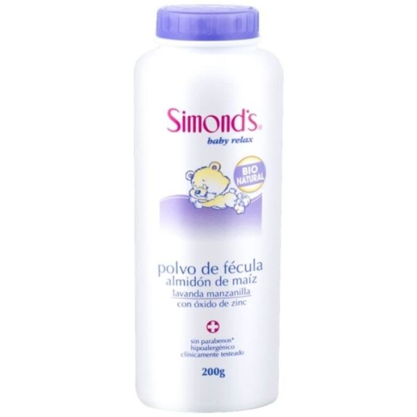 POLVO TALCO BIO NATURAL FECULA MAÍZ LAVANDA MANZANILLA SIMONDS 200 GR