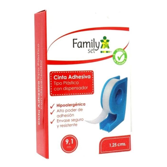 Family Set Dispensador con Cinta Adhesiva Tipo Plástico 1,25 cm x 9,1 m: imagen 1