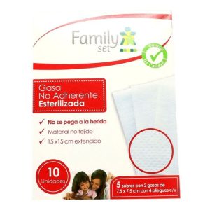 Gasa No Tejida 4 Pliegues Esteril 7,5x7,5cm Sobre x2 Caja x 10 (Family Set)