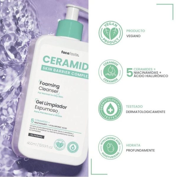 Ceramide Gel Limpiador Espumoso Piel Normal a Grasa 400 mL FaceFacts