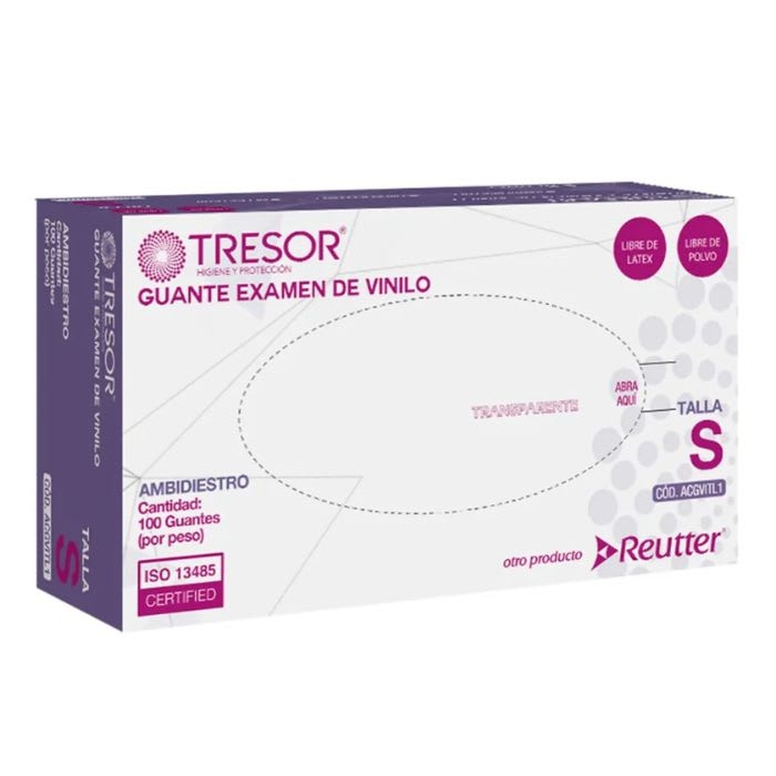 Tresor Guantes Vinilo Transparente Talla S: imagen 1