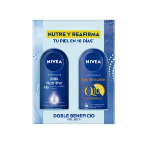 SET DE CREMAS CORPORALES NIVEA  Milk Nutritiva  + Q10 Reafirmante
