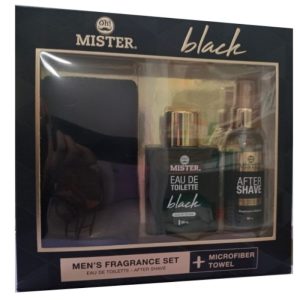 SET DE AGUA DE COLONIA AFTER SHAVE Y TOALLA NEGRA OH MISTER BLACK 3