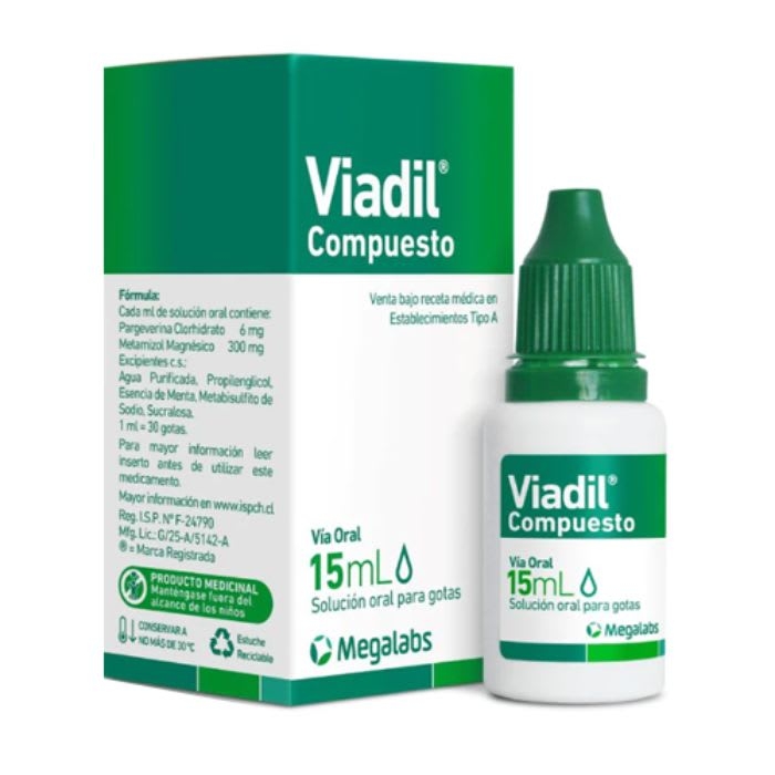 Viadil® COMPUESTO 6mg/mL 15mL Solución para gotas orales (PARGEVERINA  / METAMIZOL): imagen 1