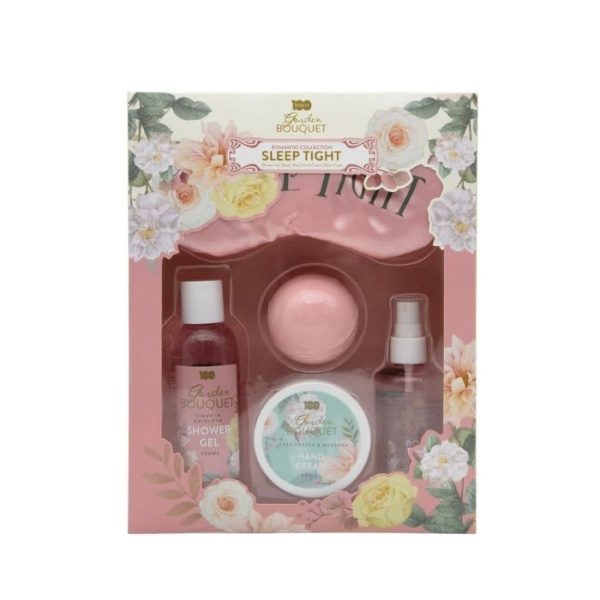 SET SLEEP TIGHT (SHOWER GEL BODY MIST HAND CREAM FIZZER) ROMANTIC COLLECTION GARDEN BOUQUET